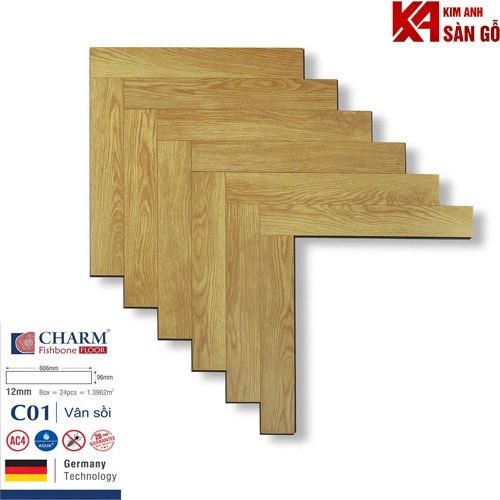 Sàn Gỗ Xương Cá 12mm Charm C01